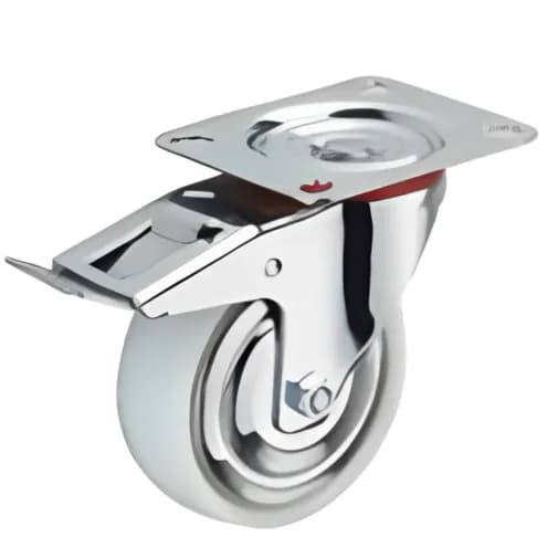 Колесо поворотное полипропилен SRCnb 55 125 мм с тормозом (F), TOR Industries, Колёса и опоры