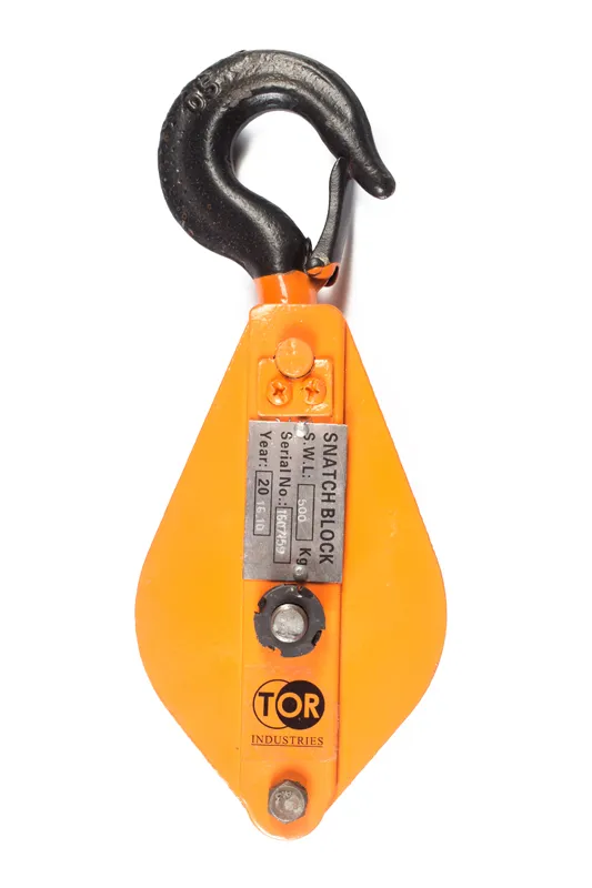 Блок монтажный однорольный с крюком TOR 3,2 т с откидной щекой (T), TOR Industries, Блоки и полиспасты