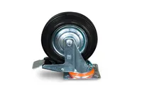 Колесо поворотное резина SCb 80 200 мм с тормозом (N), TOR Industries, Колёса и опоры